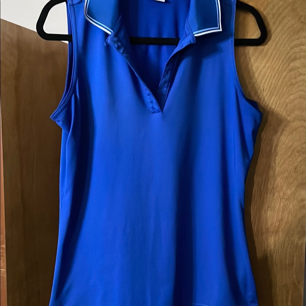 Ping Blue Tank Top with Polo Collar